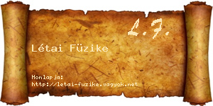 Létai Füzike névjegykártya